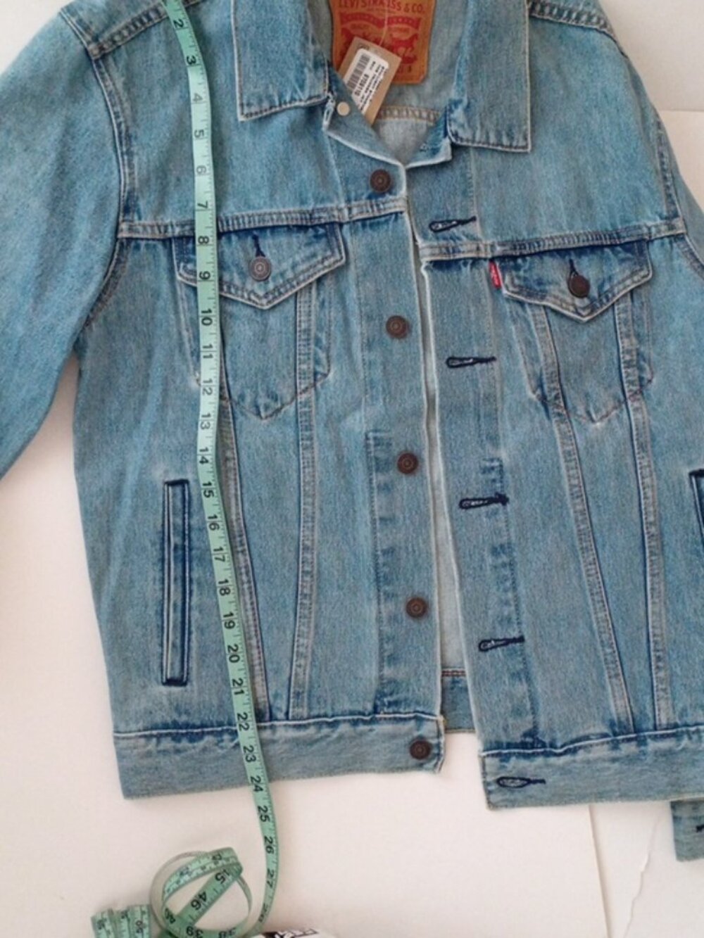 Levi Strauss & Co. Light Blue Long Sleeve Denim Jeans Trucker Jacket Men Size S - Picture 5 of 15